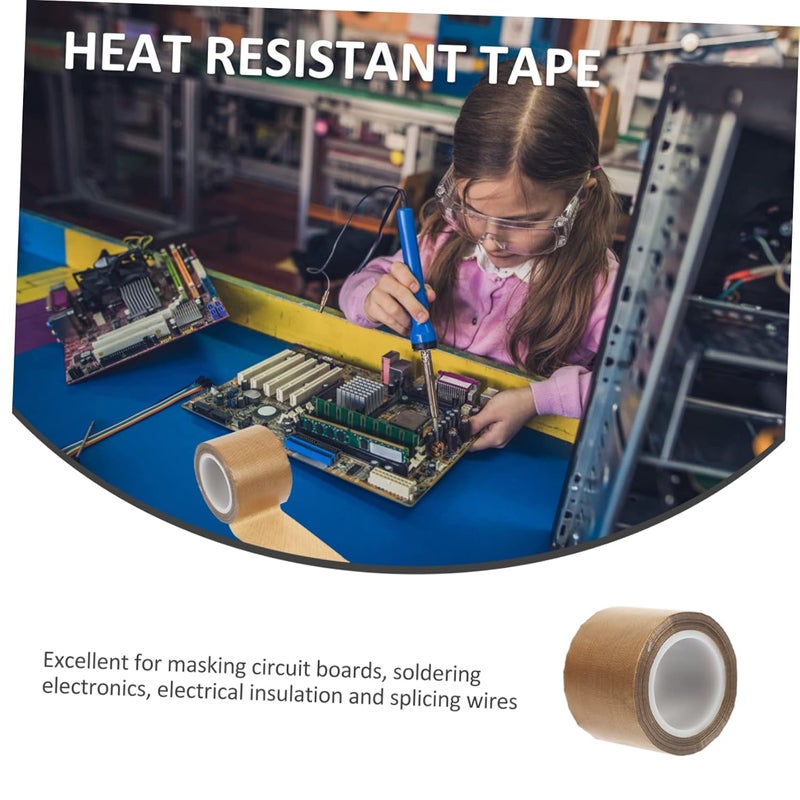 High Temperature Resistant PTFE Cloth Adhesive Tape 2 Inch x 10 Yards Industrial Heat Insulation - Image 3